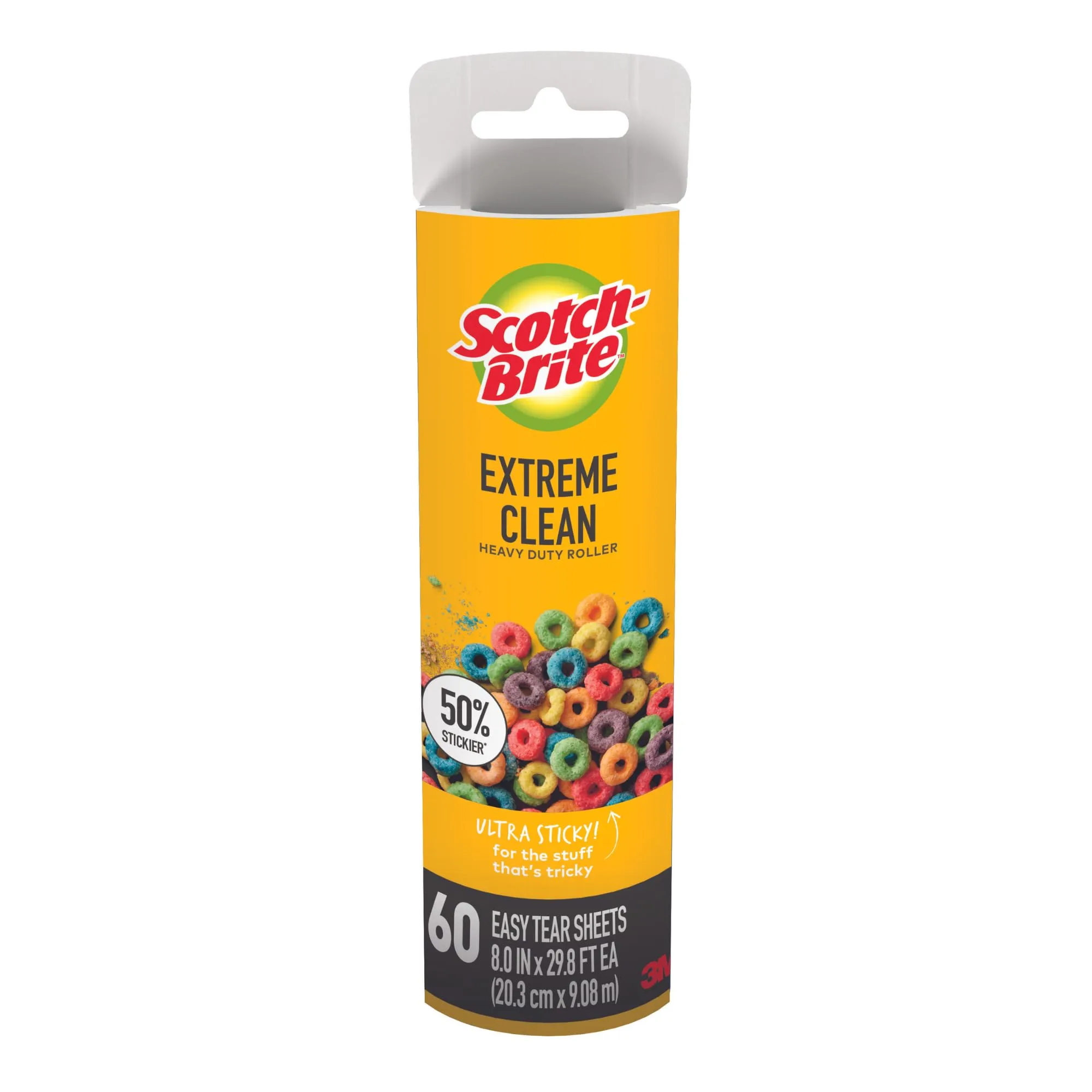 Scotch-Brite Extreme Clean Large Lint Roller Refill, 8 in., 1 Pack, 60 Adhesive Sheets