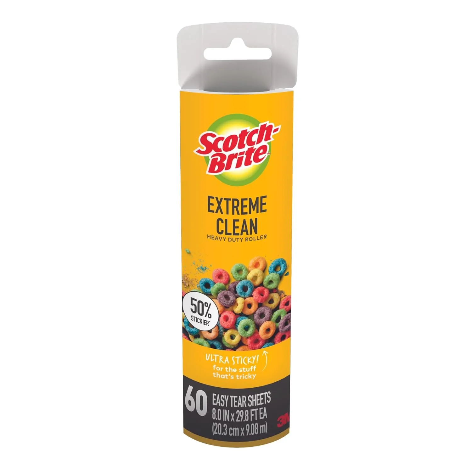 Scotch-Brite Extreme Clean Large Lint Roller Refill, 8 in., 1 Pack, 60 Adhesive Sheets