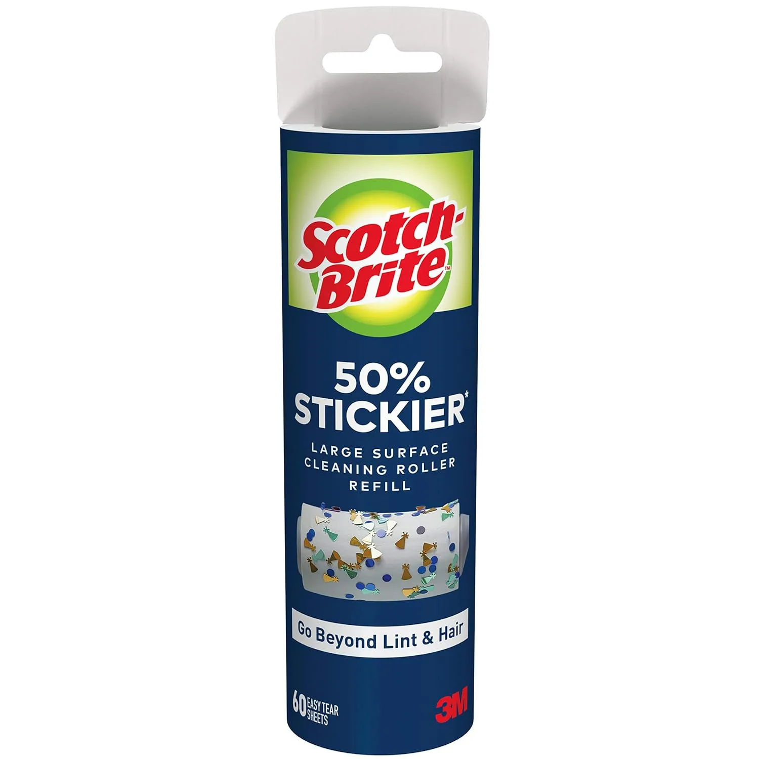 Scotch-Brite Extreme Clean Large Lint Roller Refill, 8 in., 1 Pack, 60 Adhesive Sheets