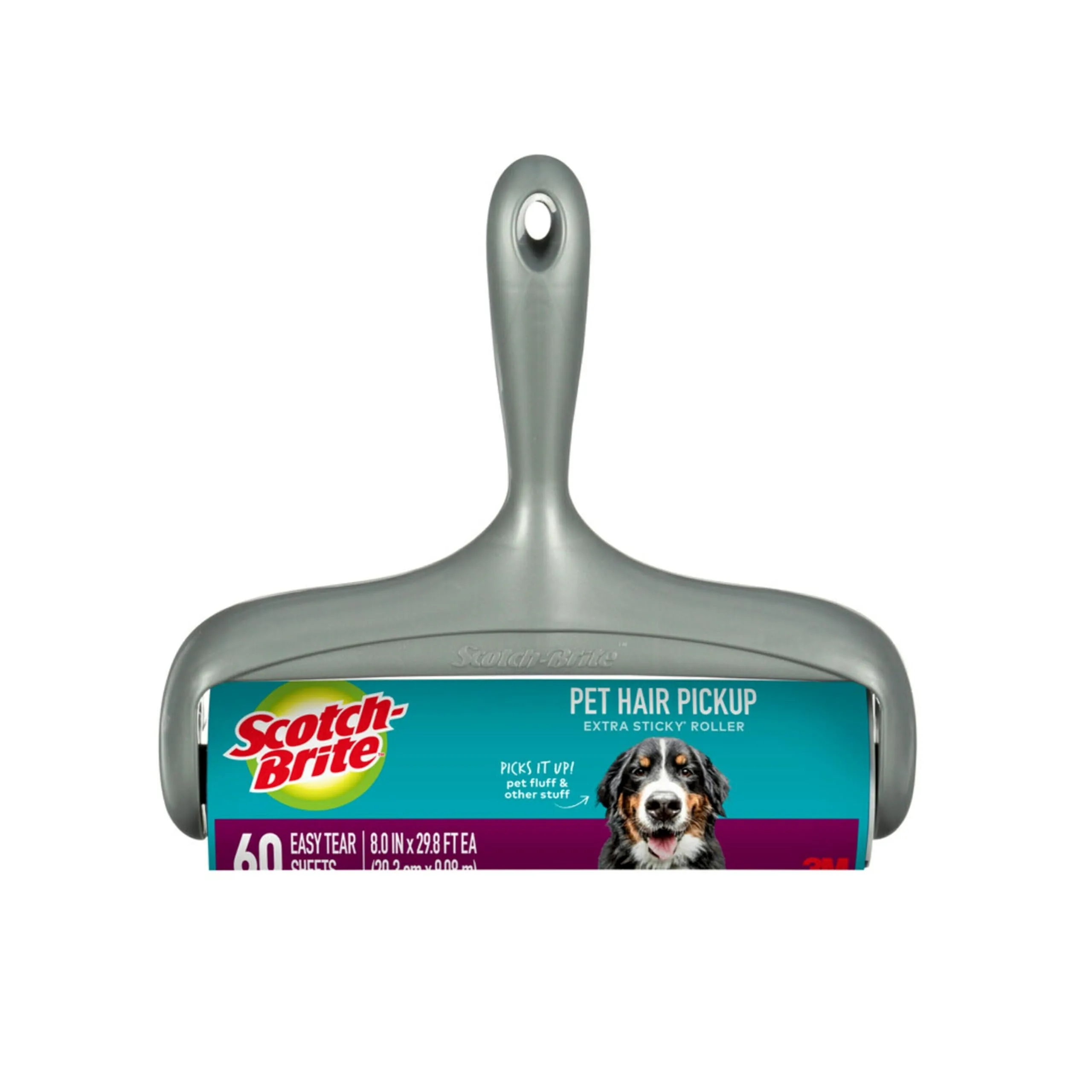 Scotch-Brite Pet Hair Pickup Extra Sticky Large Lint Roller, 1 Pack, 60 Sheets
