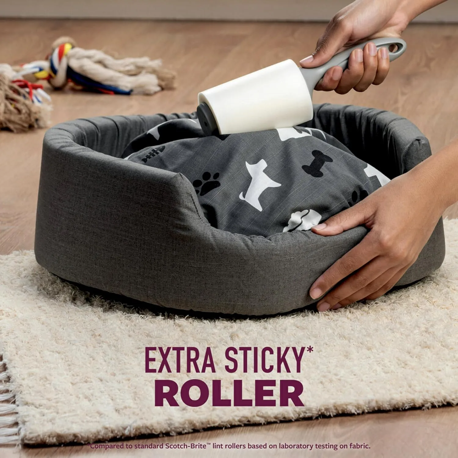 Scotch-Brite Pet Hair Pickup Extra Sticky Large Lint Roller, 1 Pack, 60 Sheets