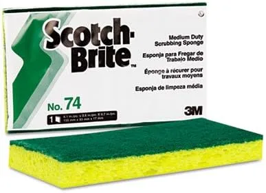 Scotch-Brite Medium Duty Scrubbing Sponge, 20/Carton, Yellow/Green