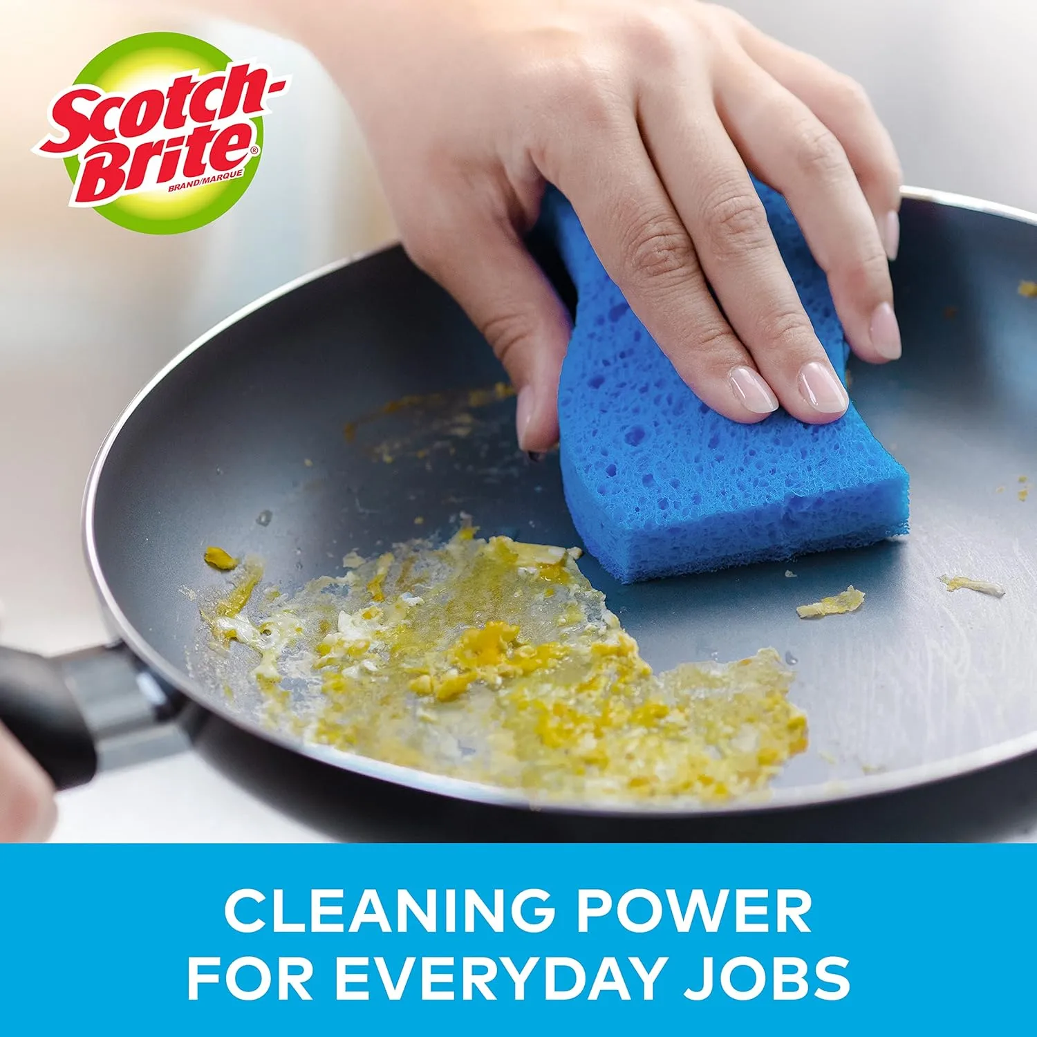 Scotch-Brite No Scratch Scrub Sponges, Blue, 3 Pack (8/Carton) 2.8 x 4.5 x 0.7 in