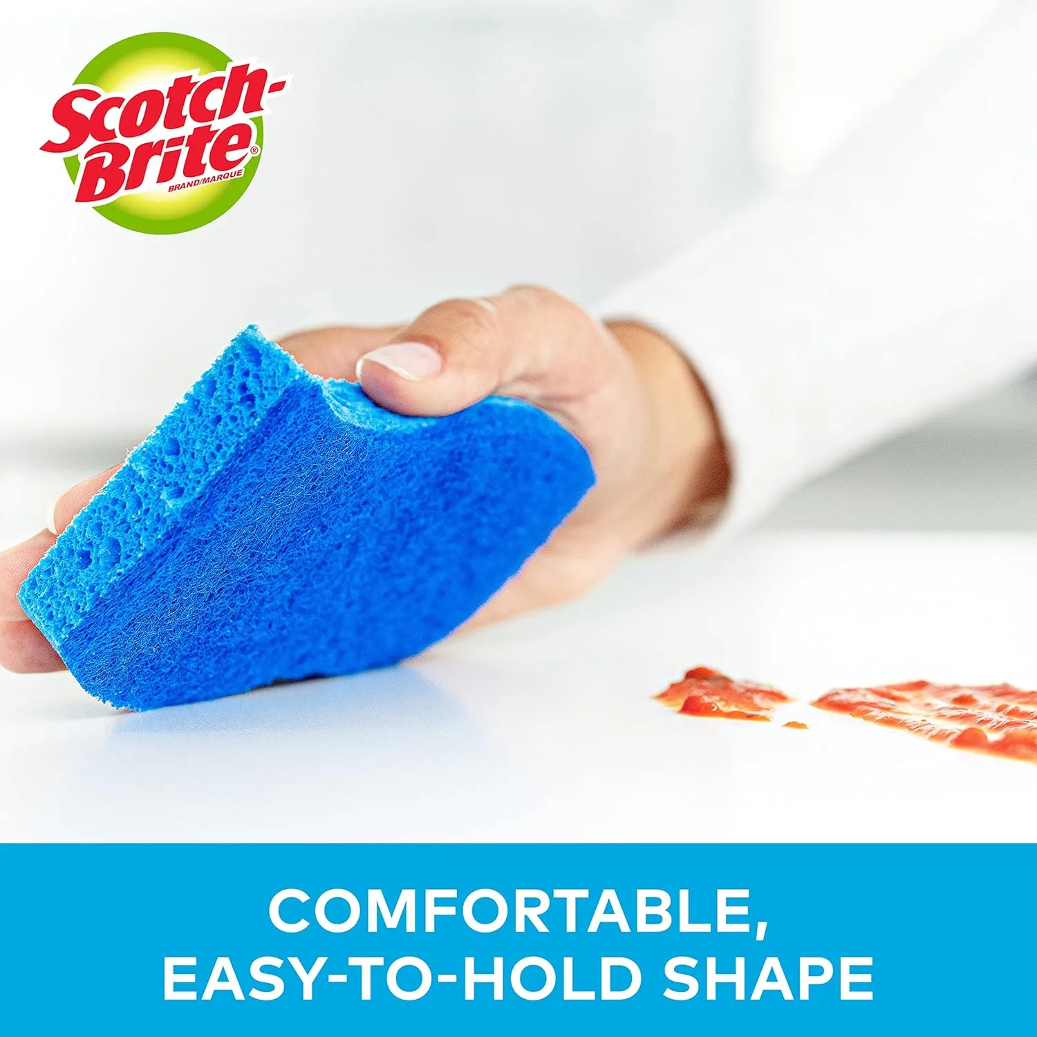 Scotch-Brite No Scratch Scrub Sponges, Blue, 3 Pack (8/Carton) 2.8 x 4.5 x 0.7 in