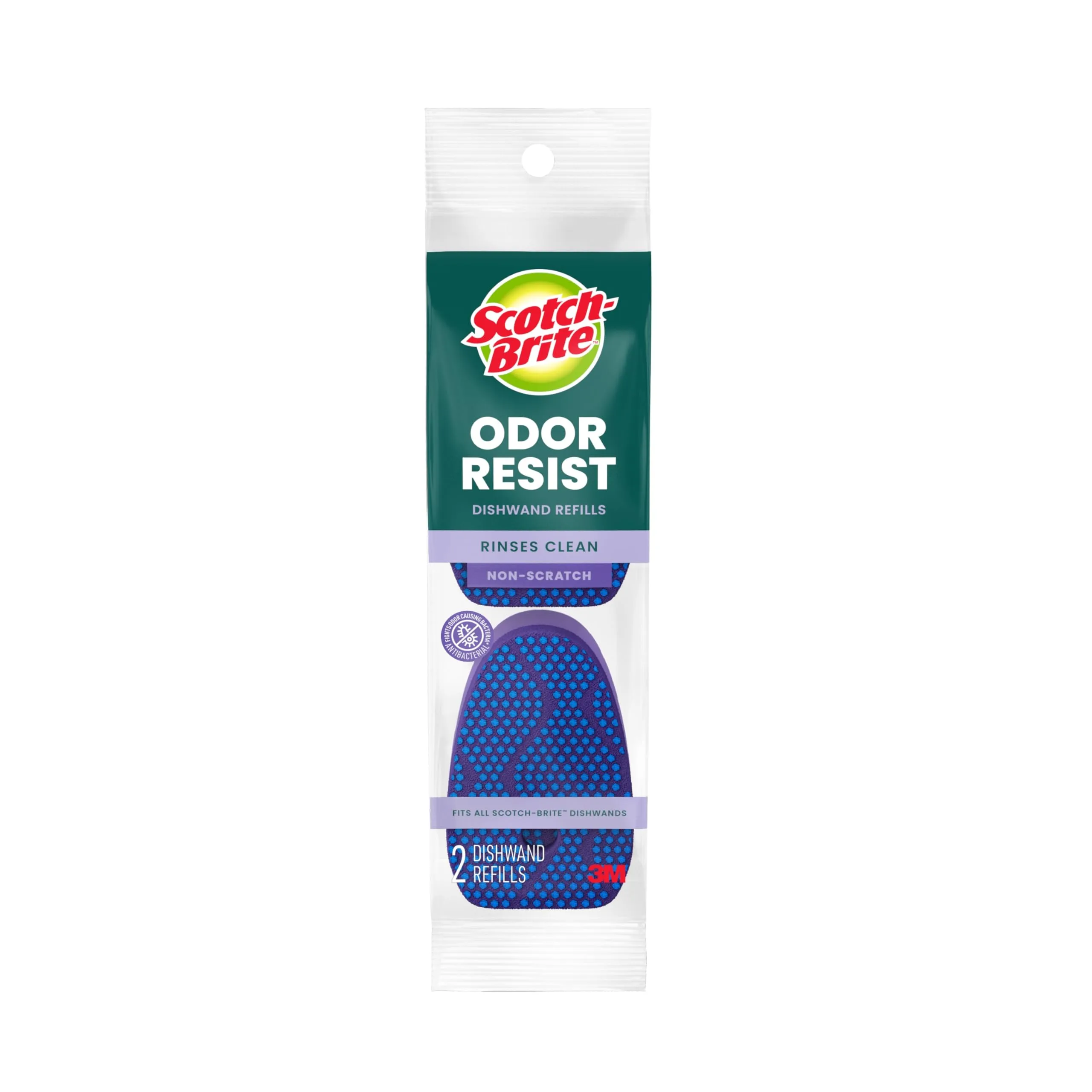 Scotch-Brite Scrub Dots Dishwand Refills, Non-Scratch, Pack of 2 (Light Blue/Dark Blue)