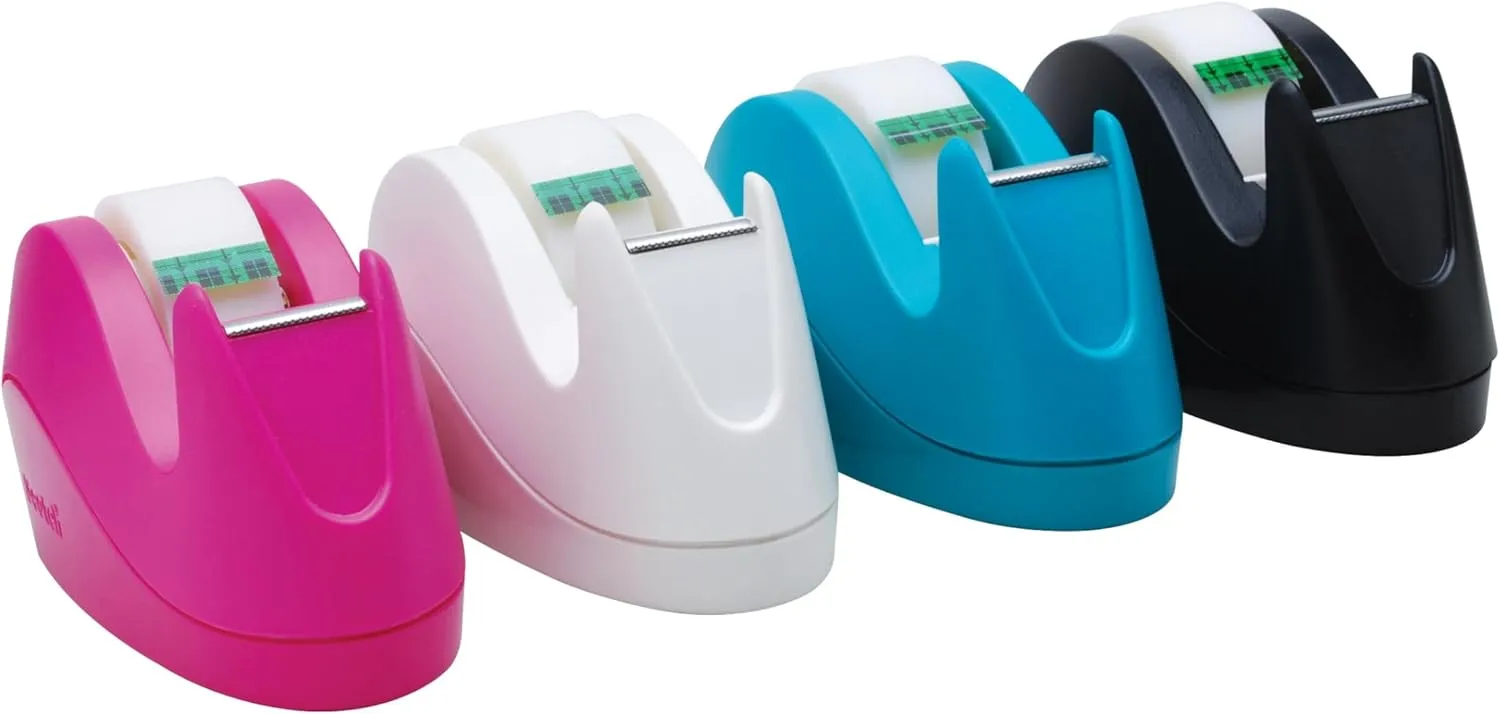Scotch Dispenser with Magic Tape, 3/4 x 350 Inches, Non-Skid Base, 1-Pack, Colors Will Vary (C29)