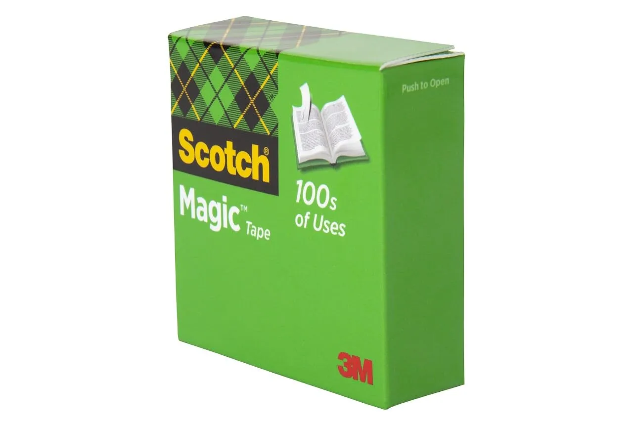 Scotch Clip-On Tape Dispenser with 12 Rolls of Magic Tape, 3/4 Inch x 1000 Inch Each, 1-Inch Core, Charcoal