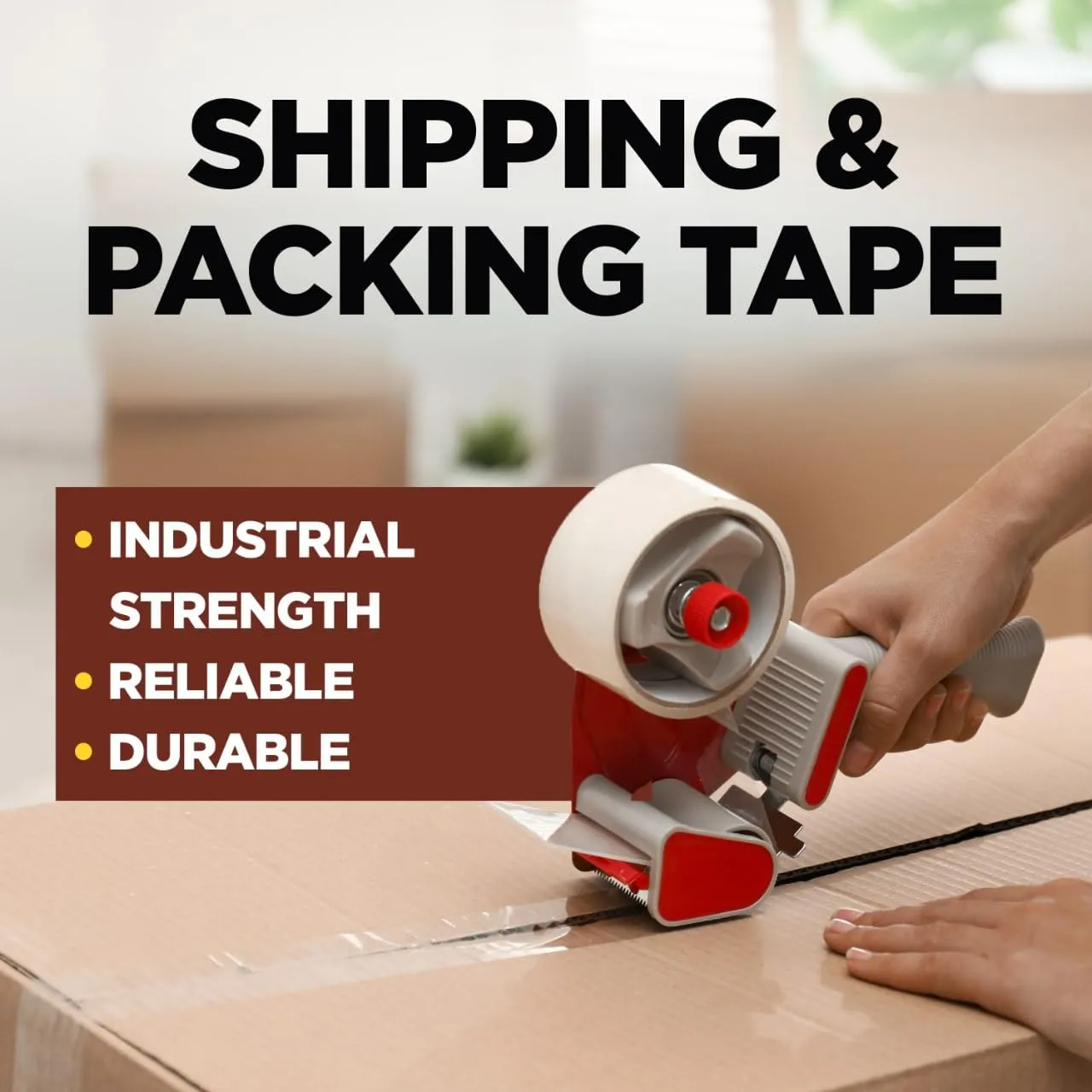 SCOTCH Commercial Grade Shipping Packaging Tape, 1.88\" x 54.6 yd, 3\" Core, Clear