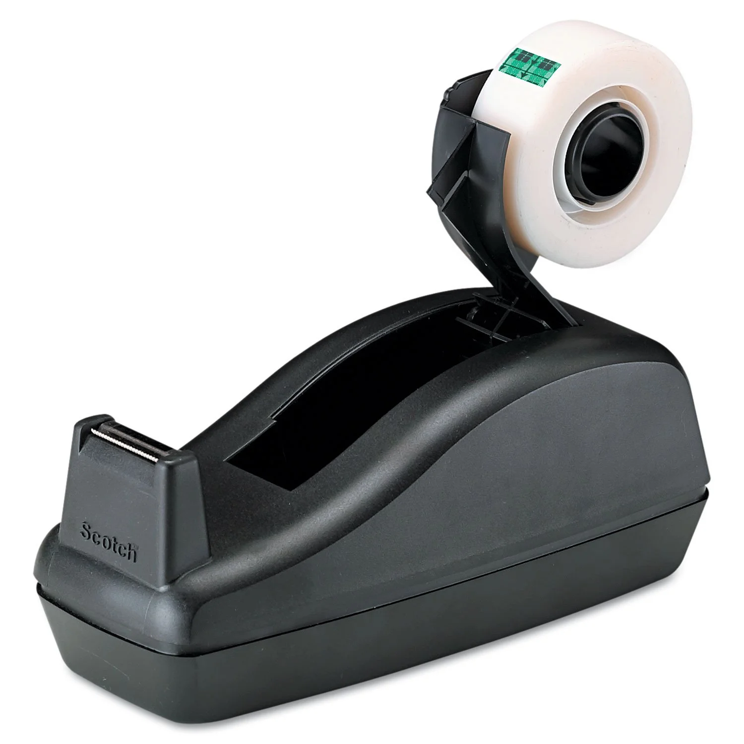 Scotch Deluxe Desktop Tape Dispenser, Black, for 1 Inch Core Tapes (C-40)