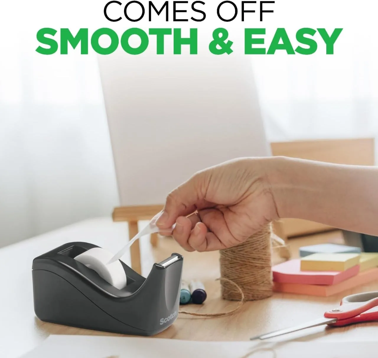 Scotch Desktop Tape Dispenser, Black Two-Tone, 1 Dispenser/Pack (C60-BK) Up To 3/4 In