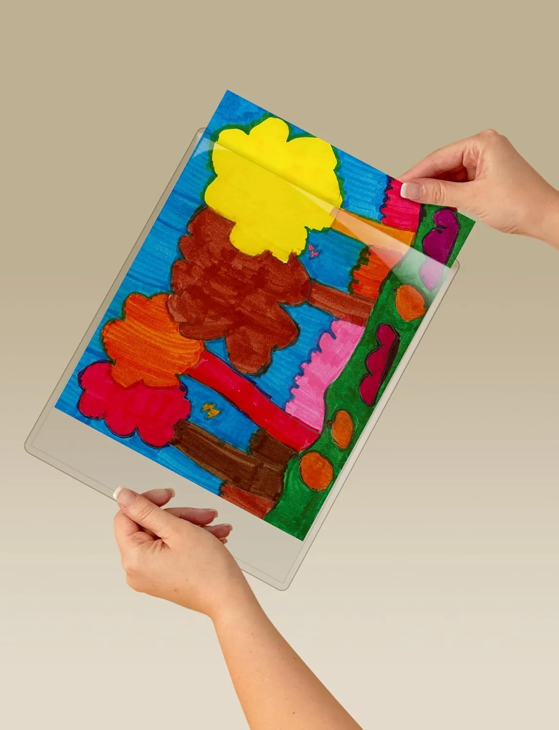 Display Pocket, Removable Interlocking Fasteners, Plastic, 8-1/2 x 11, Clear, Sold as 1 Each, 6PACK , Total 6 Each