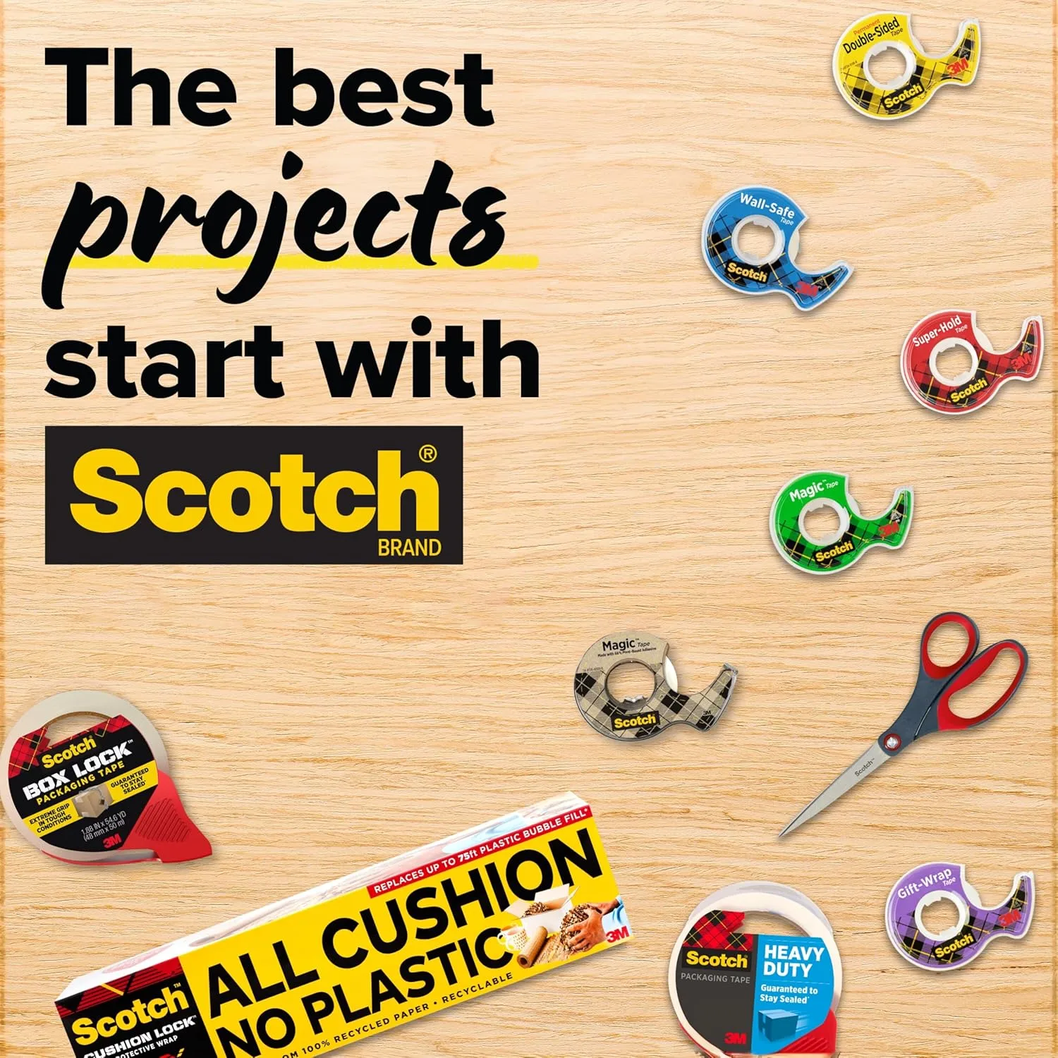 Scotch Double Sided Tape, Permanent, 2 Rolls, 3/4 in x 1296 in