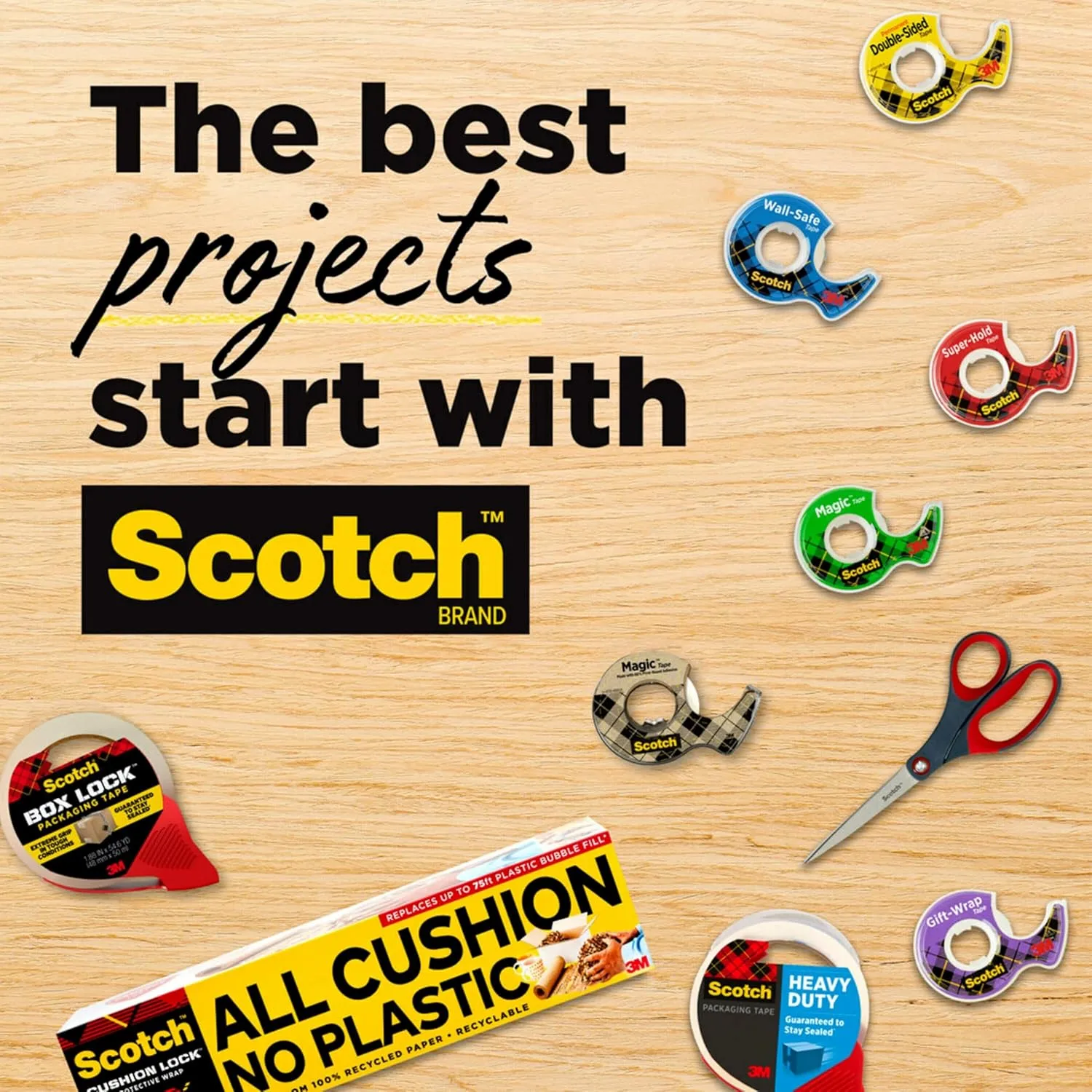 Scotch Transparent Tape, 2 Rolls, 1/2 x 2592 Inches, Classic Glossy-Finish, Boxed