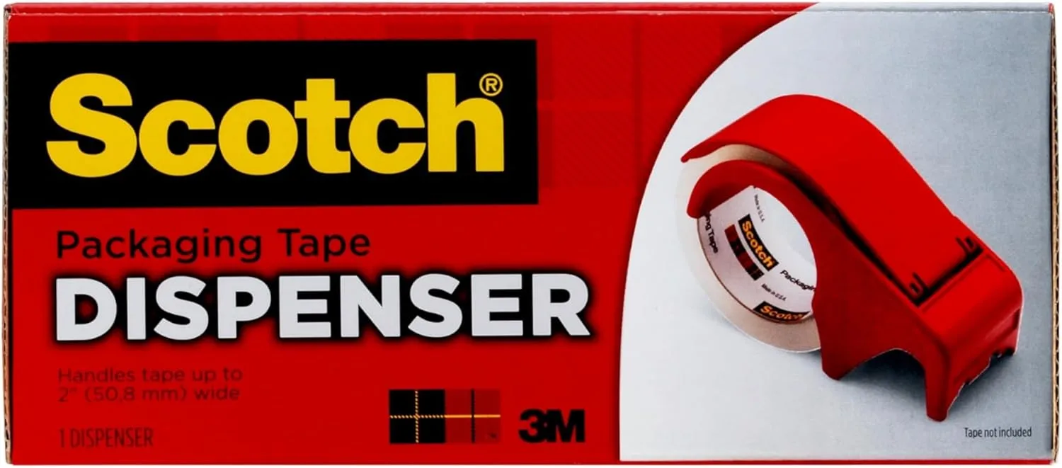 Scotch Packaging Tape Hand Dispenser, DP300-RD, 3in Core, 2in x 60 yd, Red