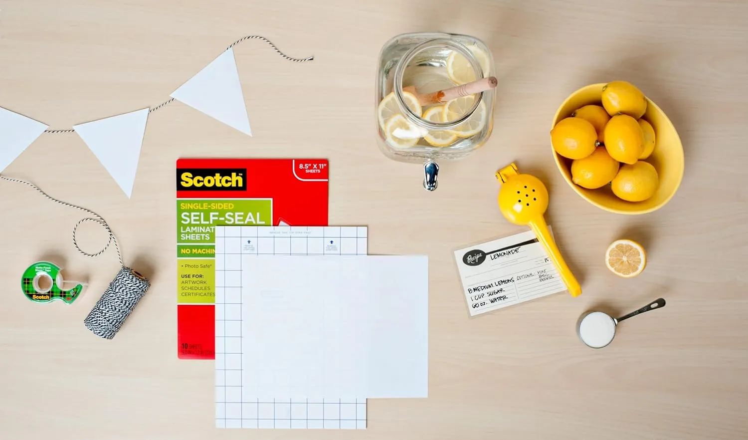 Scotch Laminating Sheets, 9 x 12 in, Letter Size, Single-Sided, 50 Sheets - LS854SS-50