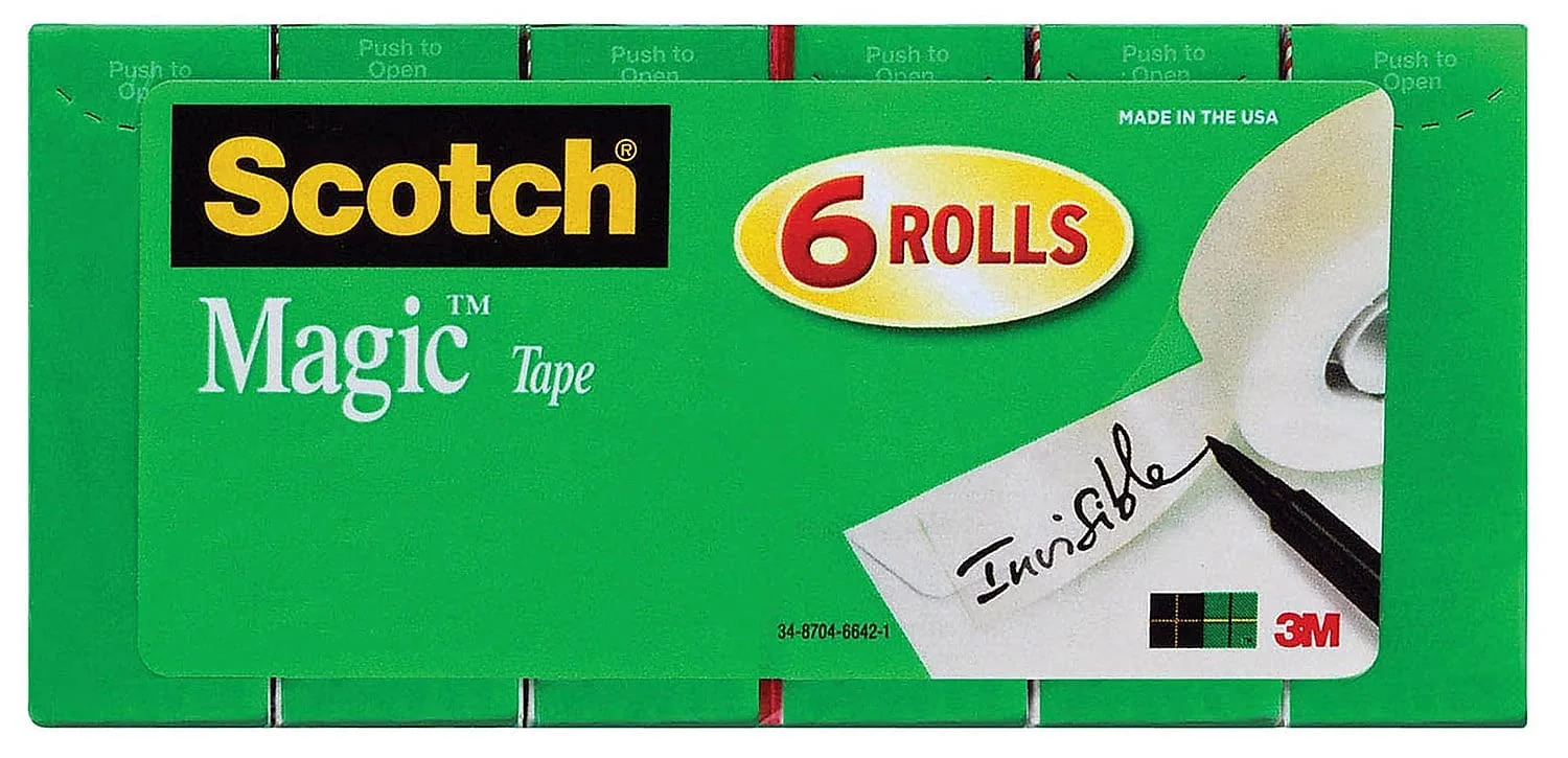 Scotch Magic Invisible Tape, 810S6, 3/4" x 800", 6 Pack