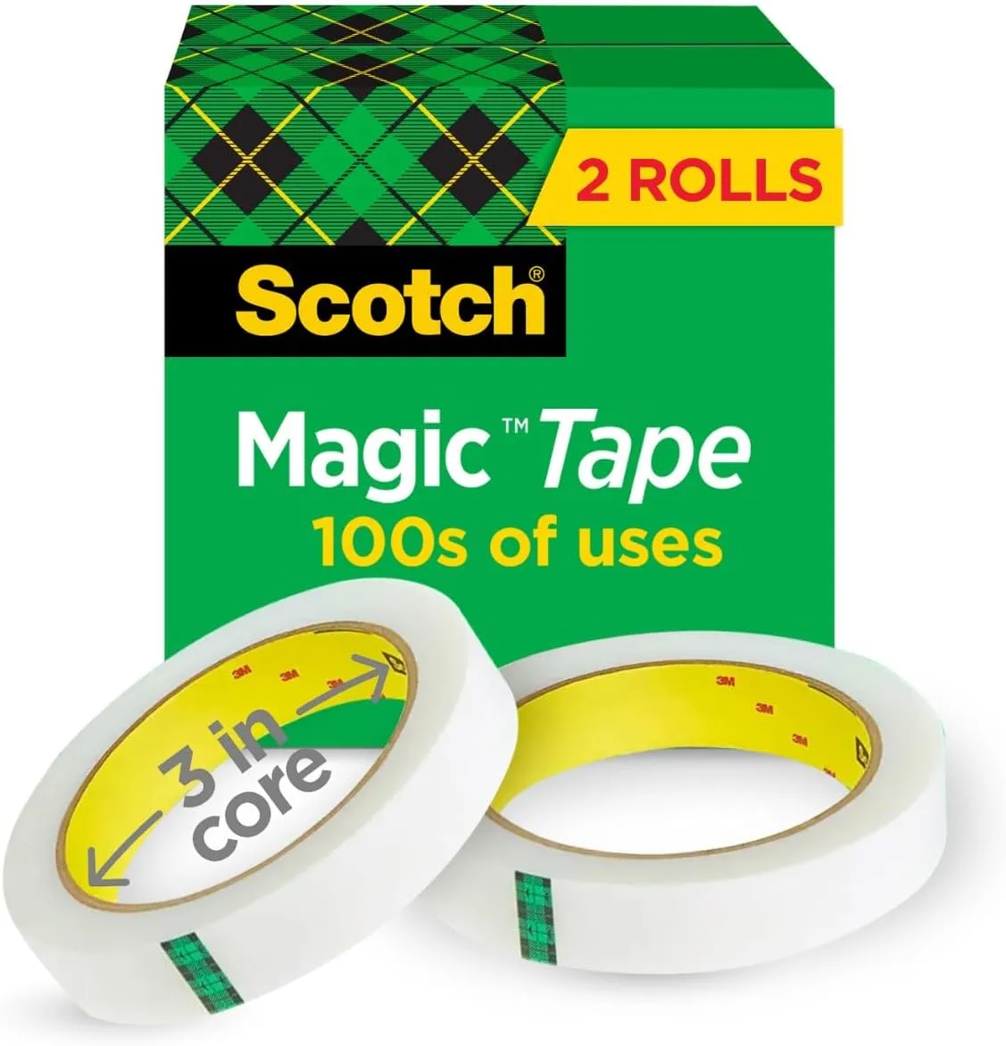 Scotch Magic Invisible Tape Refills, Matte-Finish 3/4 in x 2592 in (72 yd) - Pack of 2