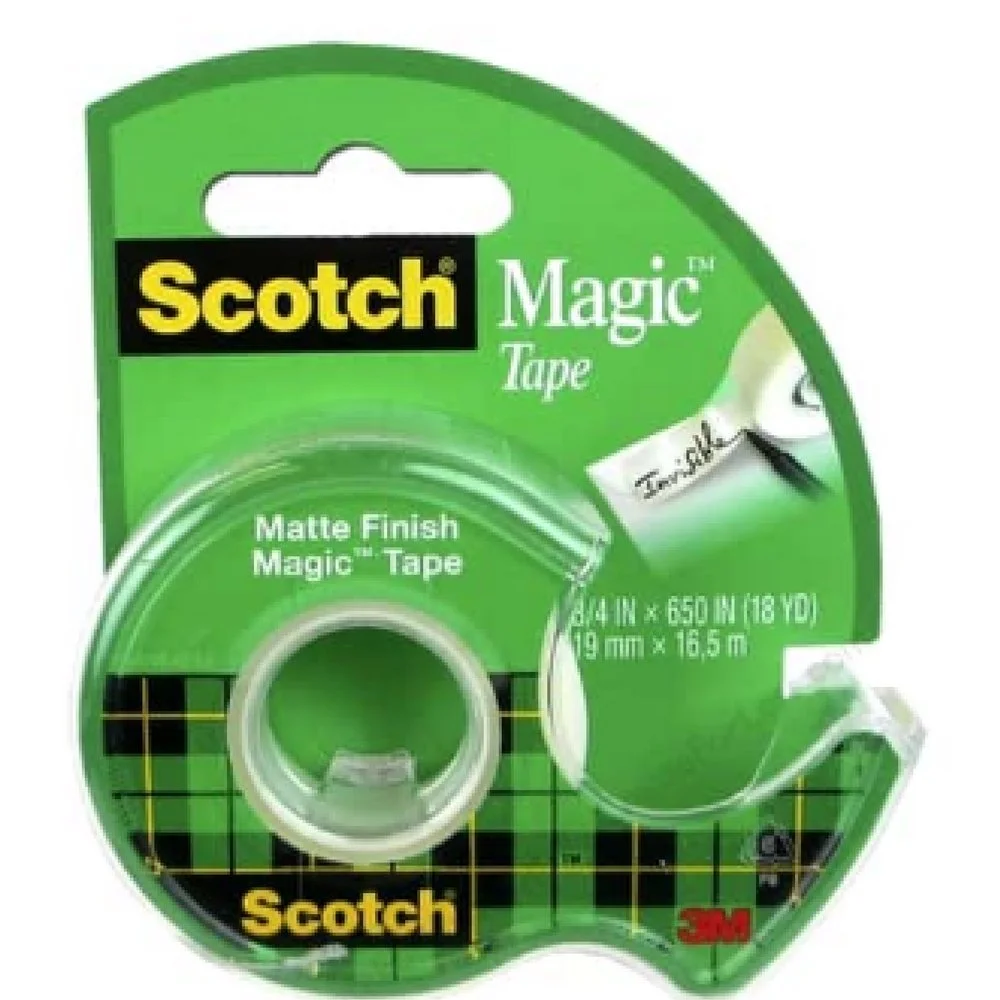 Scotch Magic Tape In Dispenser, 3/4in x 600in, Clear