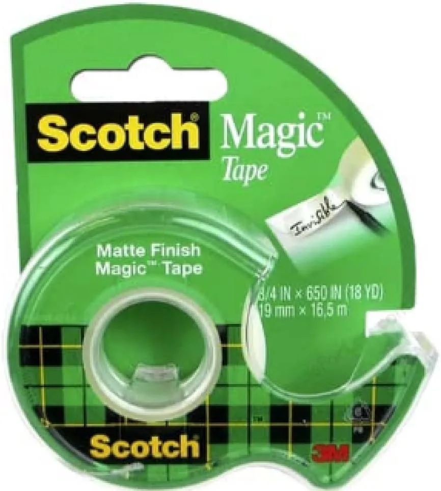 Scotch Magic Tape In Dispenser, 3/4in x 600in, Clear