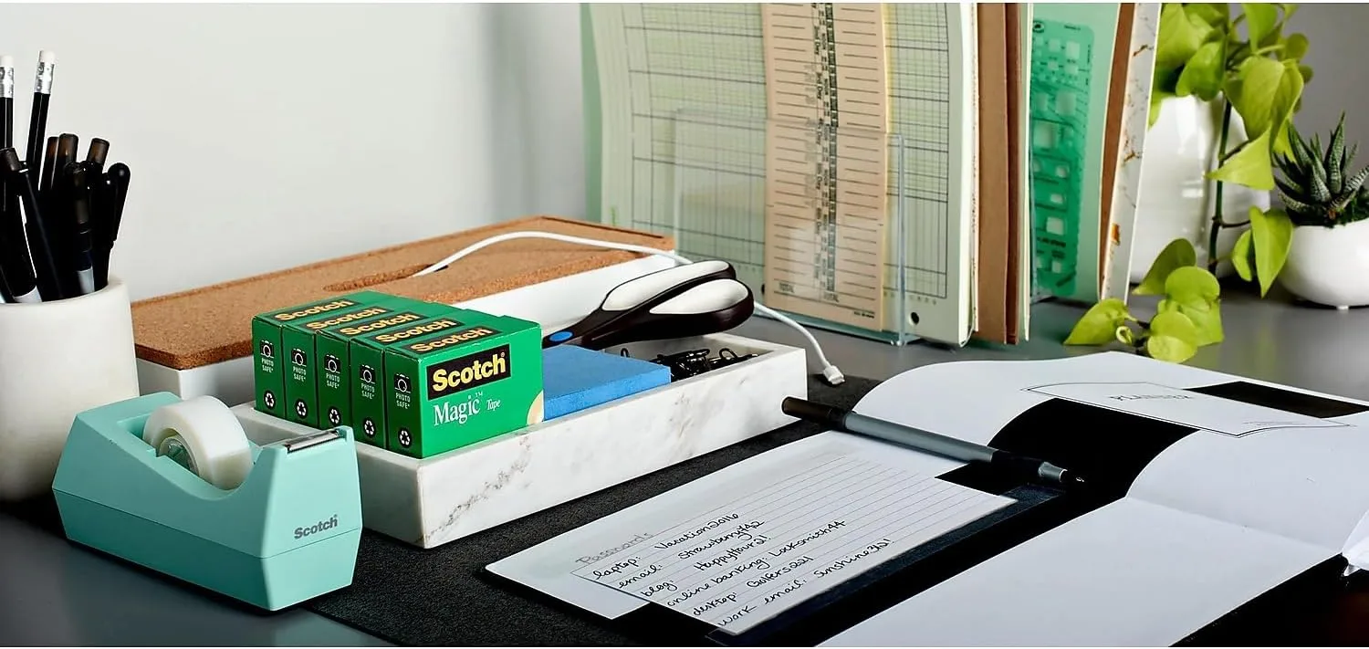 Scotch Magic Tape, Invisible, 10 Tape Rolls with 1 Dispenser, 3/4 in x 1000 in, 810K10C17MB