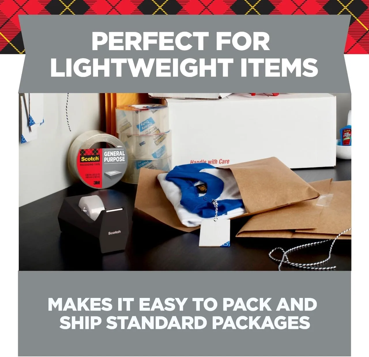 Scotch Shipping Packaging Tape, 1.88" x 54.6 yd, 6 Rolls (3350-6)