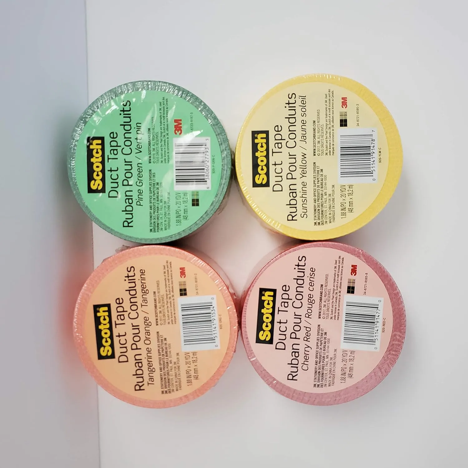 Scotch Duct Tape, Cherry Red, 1.88 in x 20 yd - Pack of 44