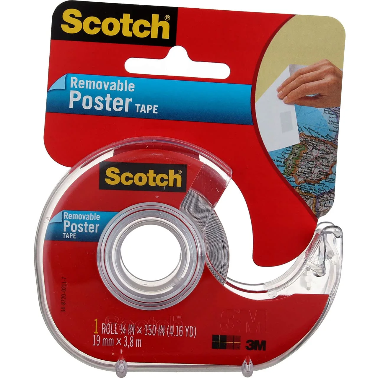 Scotch Removable Poster Tape, 0.75 in x 150 in (109)