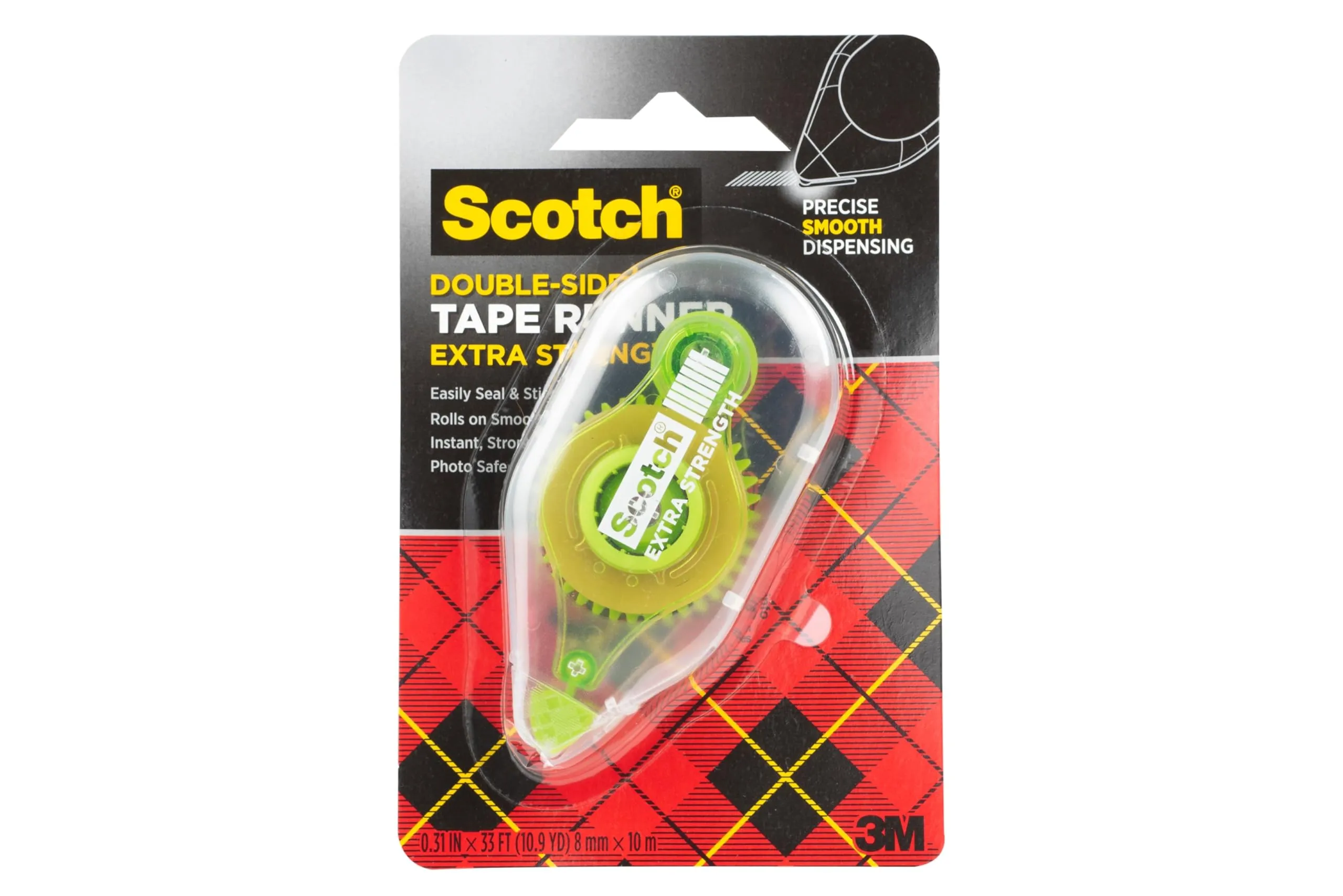 Scotch Adhesive Dot Roller, .31 in x 49 ft, Transparent Dispenser (6055)
