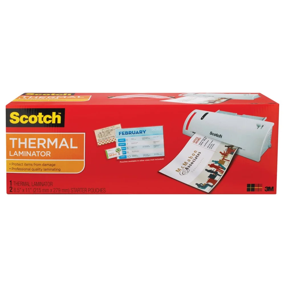 Scotch Thermal Laminator TL902A Combo Pack - 9in Wide, 2 Pouches