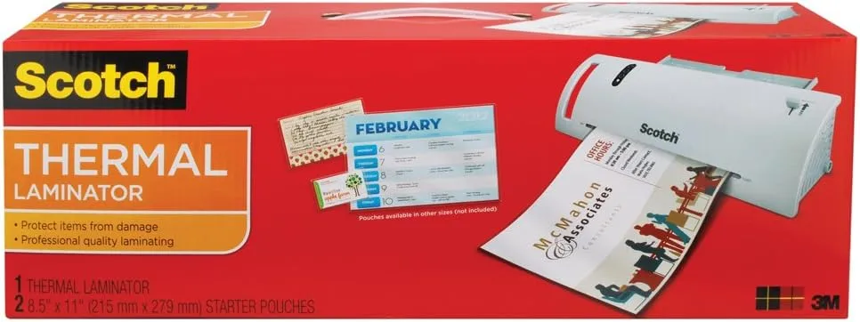 Scotch Thermal Laminator TL902A Combo Pack - 9in Wide, 2 Pouches