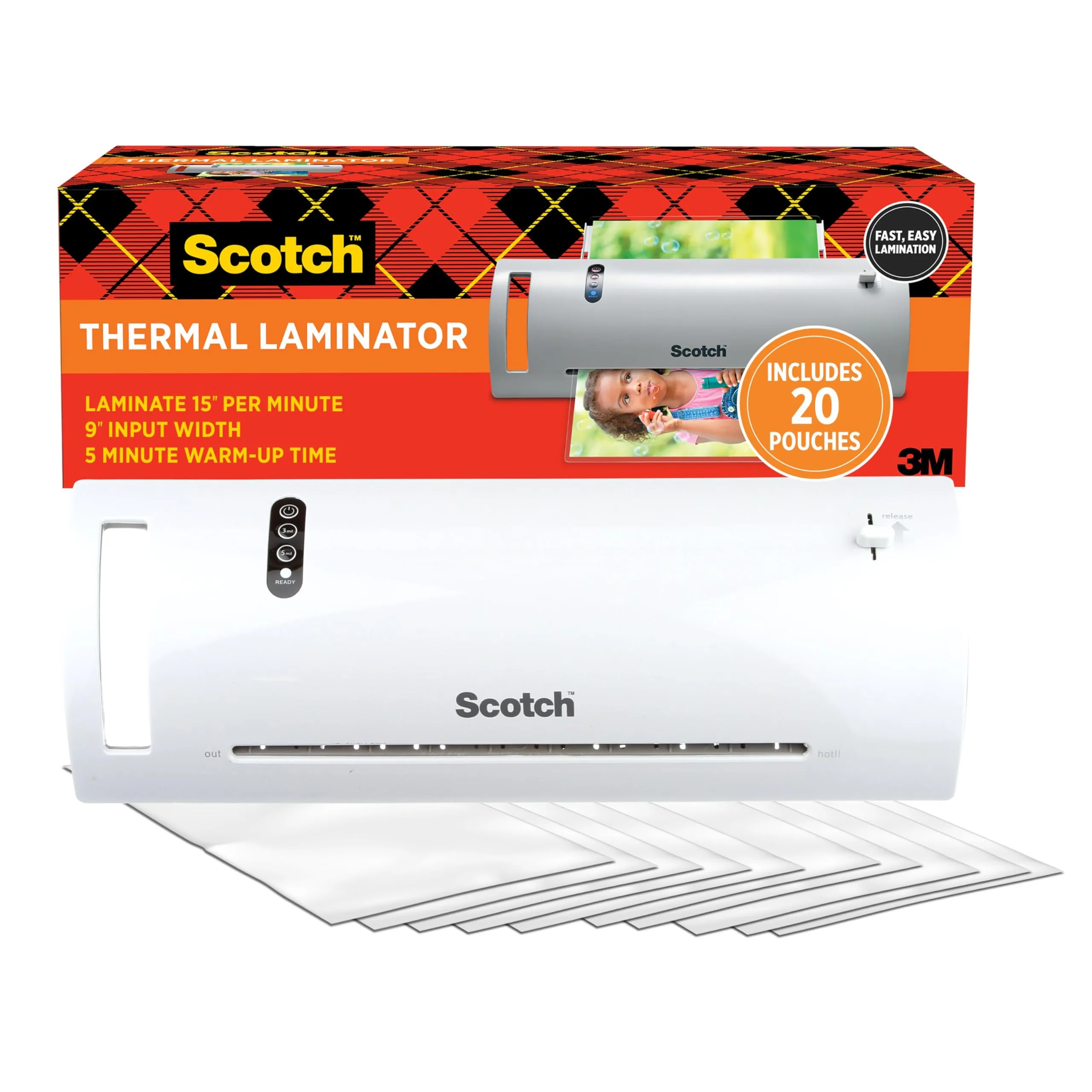 Scotch TL902VP 9in Thermal Laminator with 20 Pouches