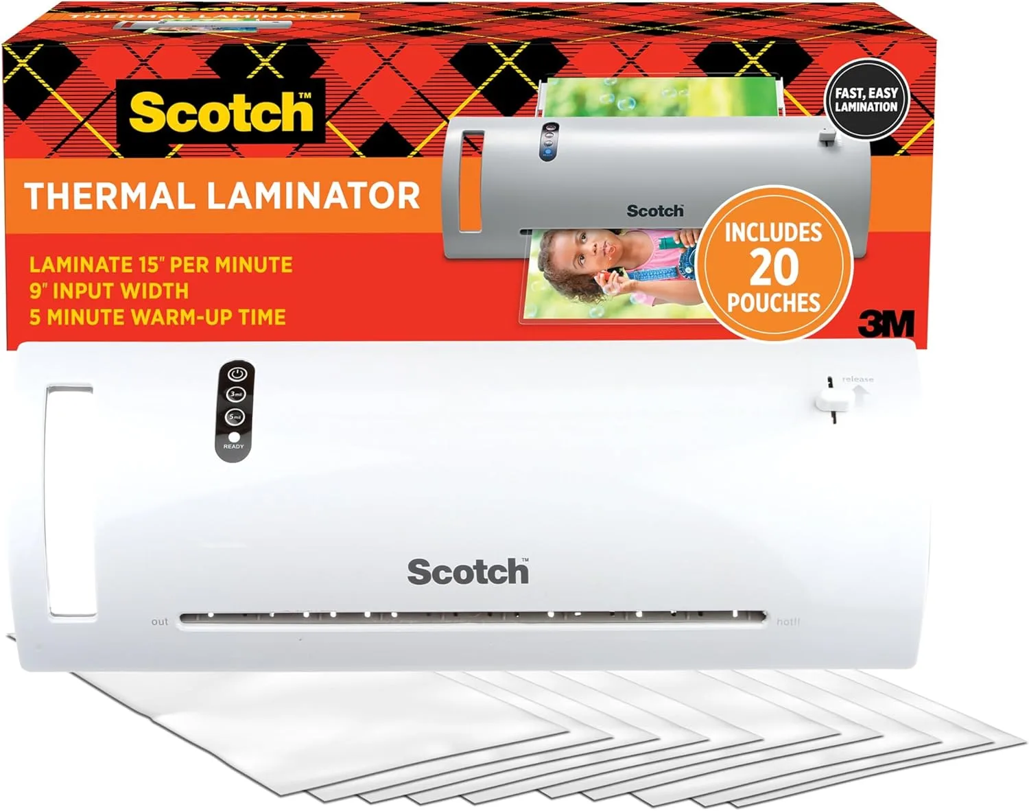 Scotch TL902VP 9in Thermal Laminator with 20 Pouches