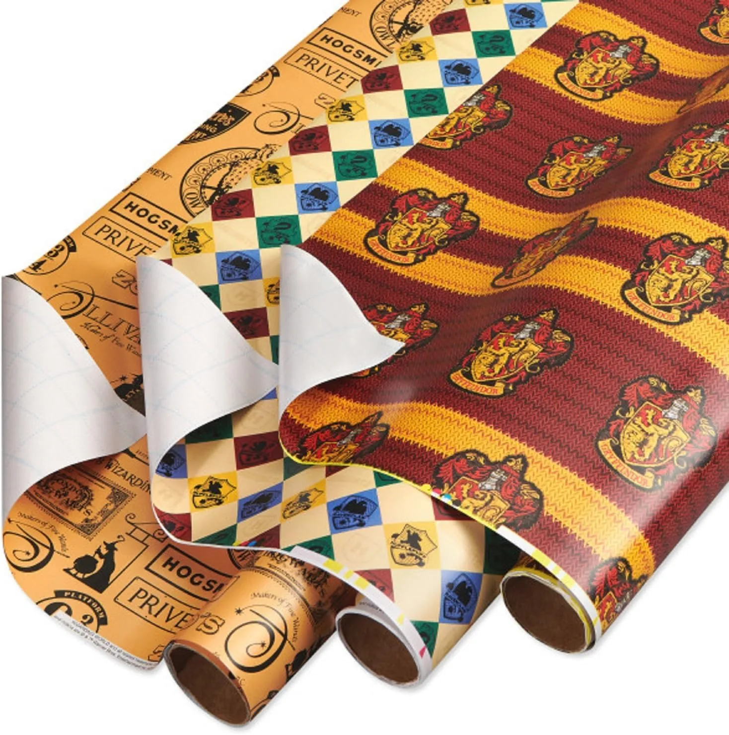 Scotch Gift-Wrap Bundle Variety Pack Tape, 6 Rolls and American Greetings Harry Potter Wrapping Paper Set with Gridlines, 3 Rolls, 30 in. x 14 ft. Tape + Wrapping Paper