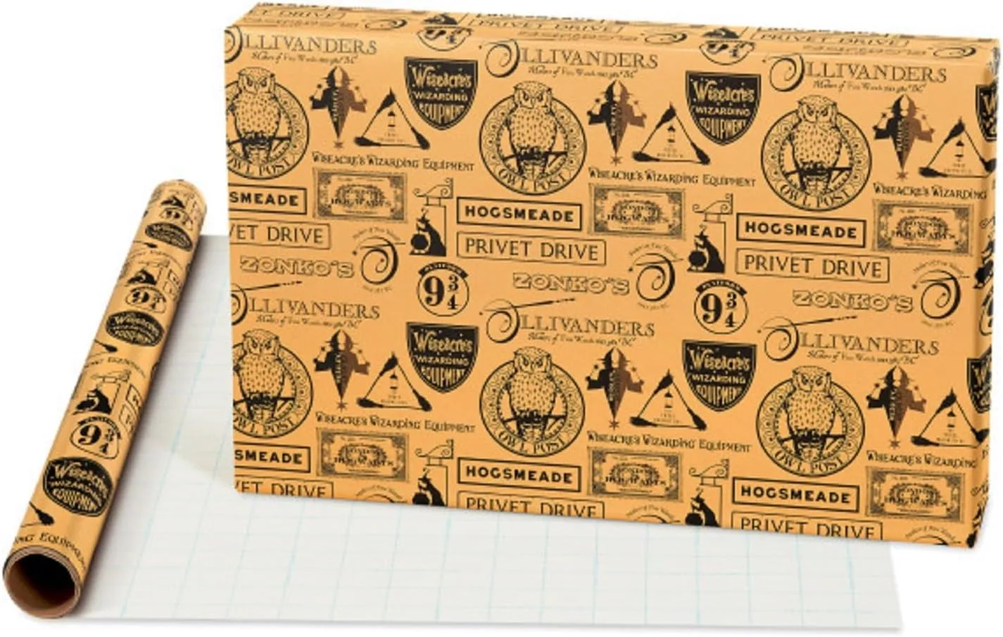 Scotch Gift-Wrap Bundle Variety Pack Tape, 6 Rolls and American Greetings Harry Potter Wrapping Paper Set with Gridlines, 3 Rolls, 30 in. x 14 ft. Tape + Wrapping Paper