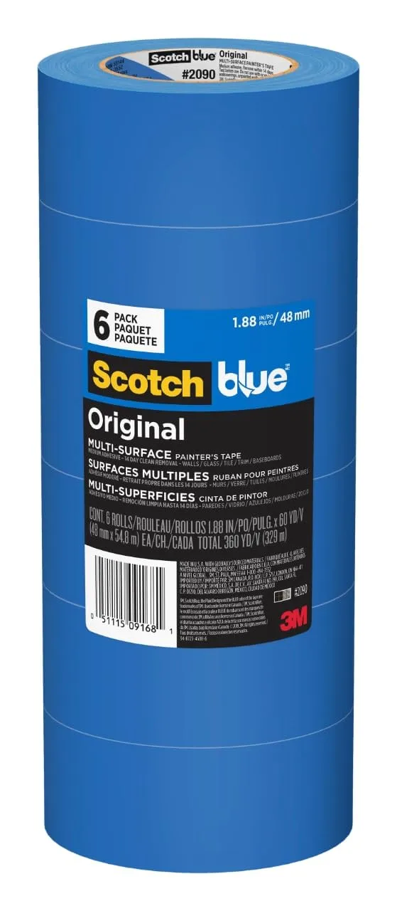 ScotchBlue Original Multi-Surface Painters Tape, 2 Inch Wide (1.88 In. x 60 Yds)