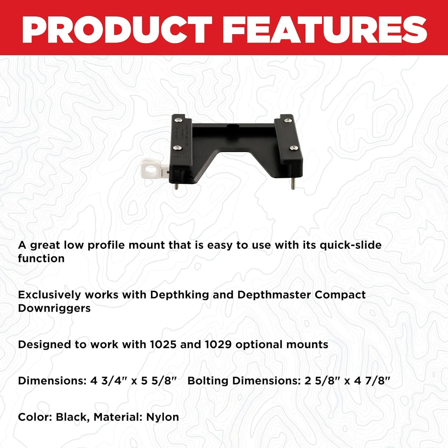 Scotty #1010 Mounting Bracket for Model 1050 & 1060 Scotty Downriggers