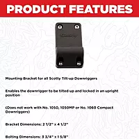 Scotty #1023 Mounting Bracket for Scotty Downrigger Models 1080 - 1116,BLACK, Small