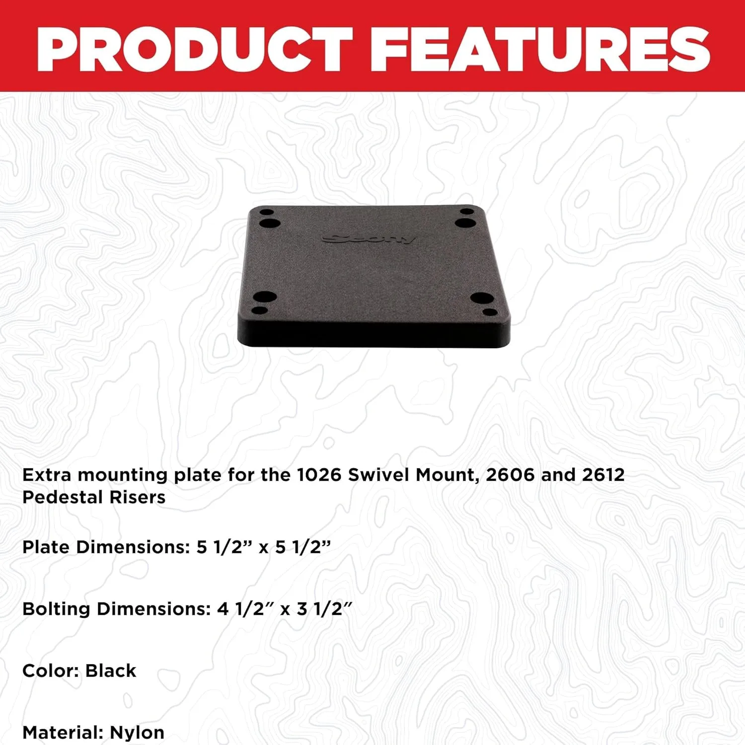 Scotty Mounting Plate 1036 for 1026 Swivel Mount