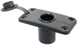 Scotty #0244-BK Flush Deck Mount with Rain Cap One Size