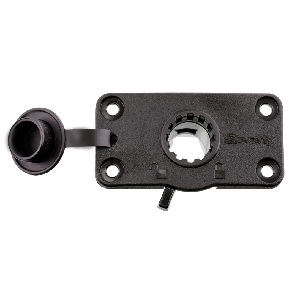 Scotty 244L-BK Locking Flush Deck Mount w/ Rain Cap (Black)