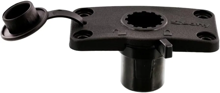 Scotty 244L-BK Locking Flush Deck Mount w/ Rain Cap (Black)