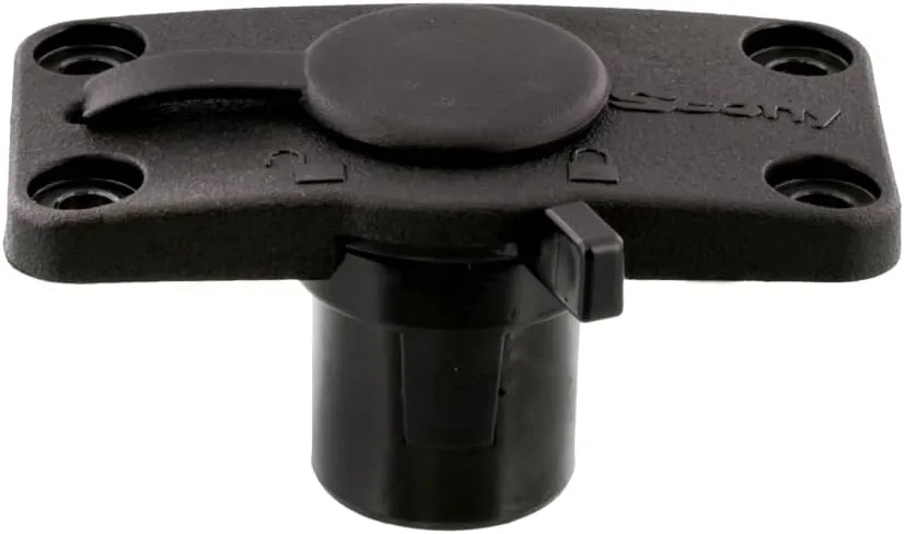 Scotty 244L-BK Locking Flush Deck Mount w/ Rain Cap (Black)