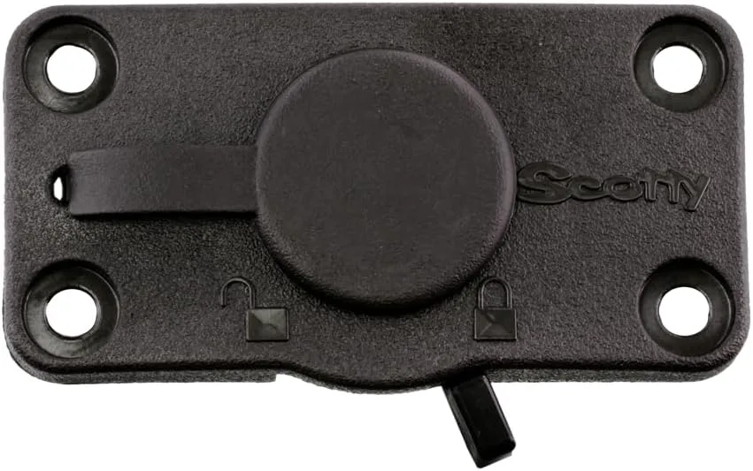Scotty 244L-BK Locking Flush Deck Mount w/ Rain Cap (Black)