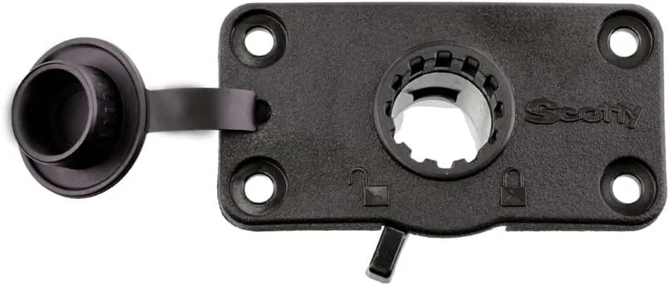 Scotty 244L-BK Locking Flush Deck Mount w/ Rain Cap (Black)