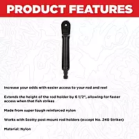 Scotty #259 Rod Holder Height Extender Black, Small