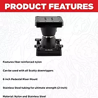 Scotty #2606 Downrigger Riser, 6-Inch, BLACK