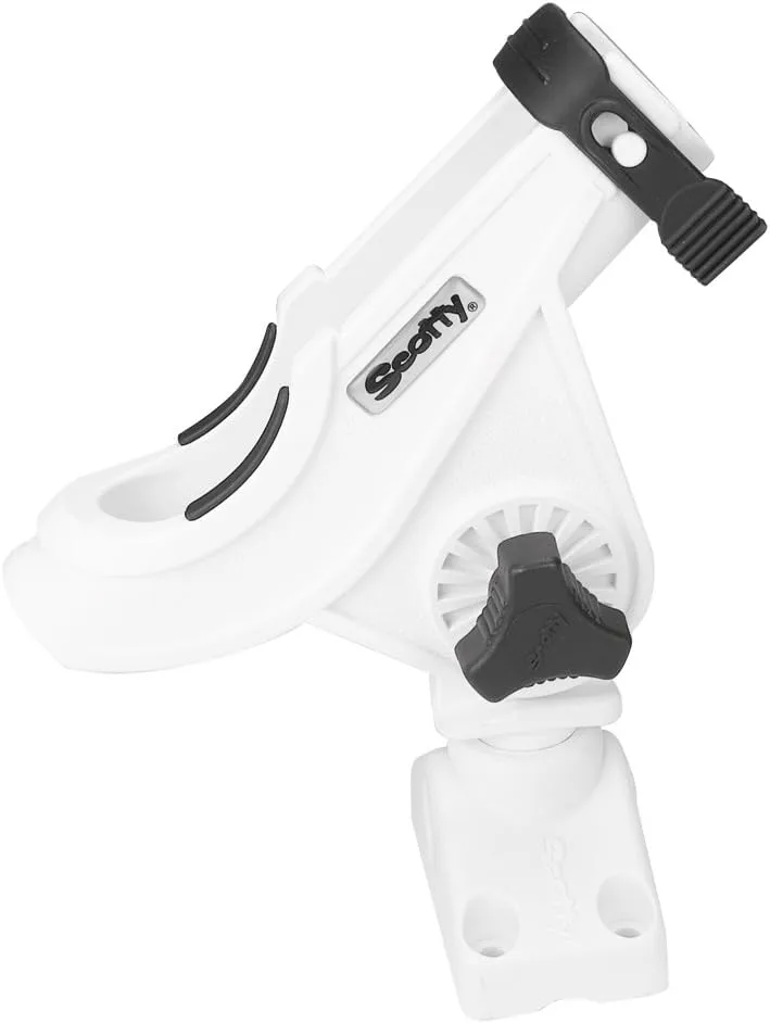 Scotty 280 Bait Caster/Spinning Rod Holder w/241 Deck/Side Mount - White