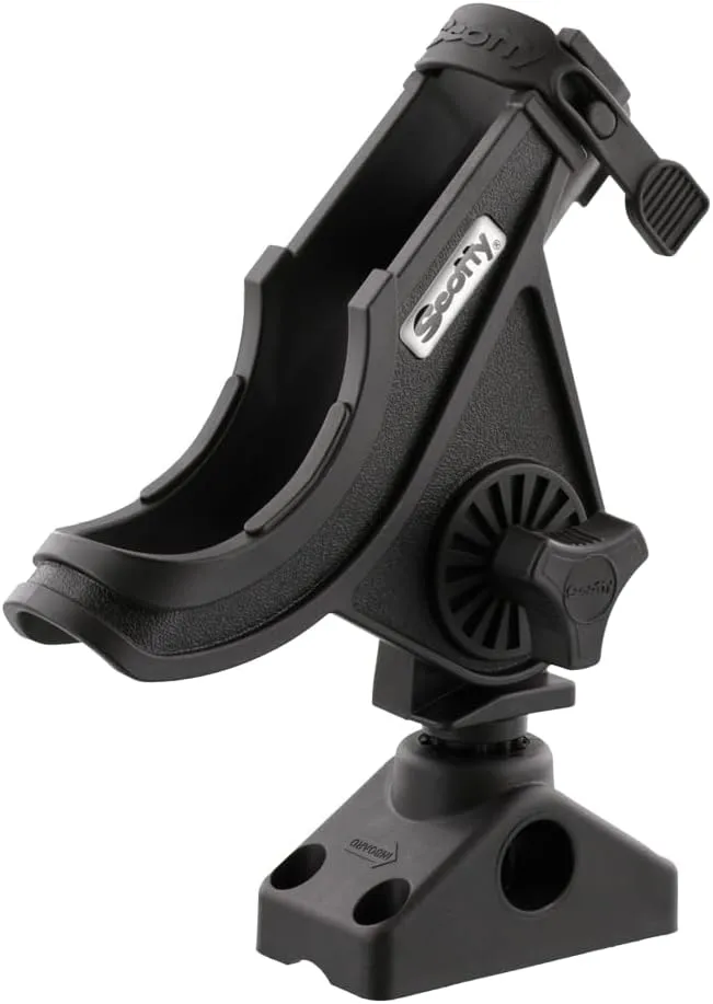 Scotty 280 Bait Caster/Spinning Rod Holder w/241 Deck/Side Mount - Black