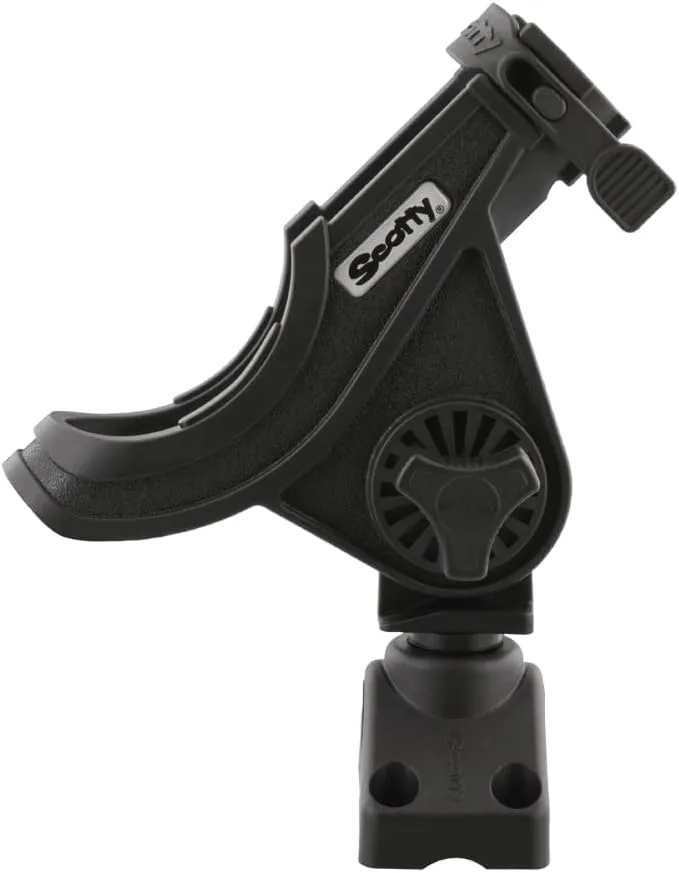 Scotty 280 Bait Caster/Spinning Rod Holder w/241 Deck/Side Mount - Black