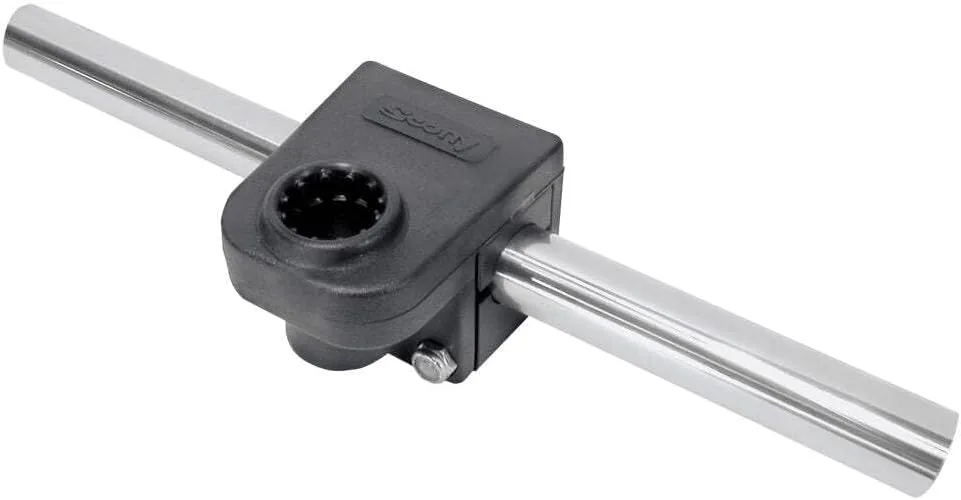 Scotty #287 Round Rail Mount Adapter 7/8", Black, Small